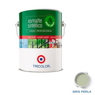 Esmalte Sintetico Base Agua Prof 1 Gl Gris Perla Tricolor